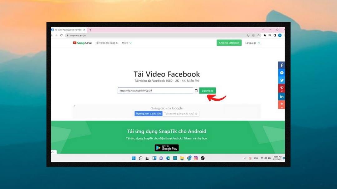 Để tải video từ nền tảng Facebook qua Snapsave bạn cần URL video