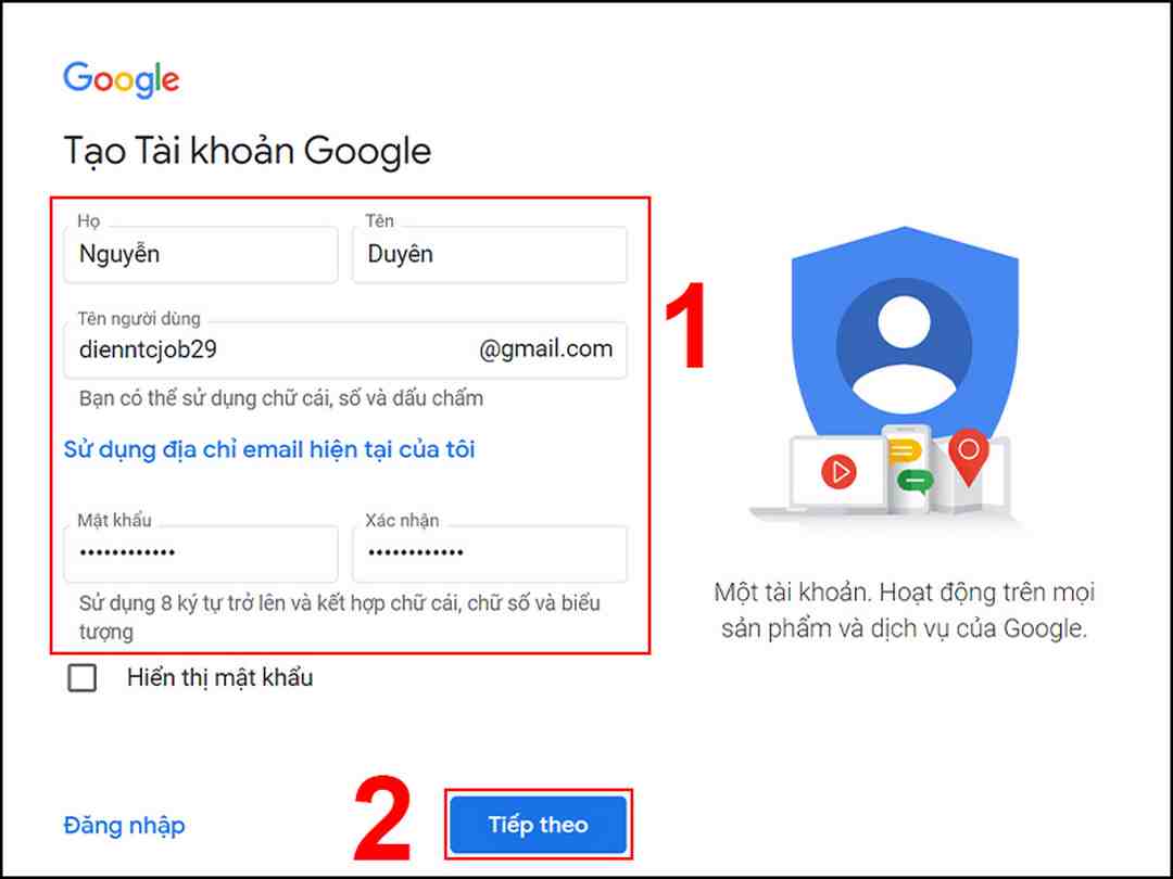 Cách tạo gmail thông qua máy tính